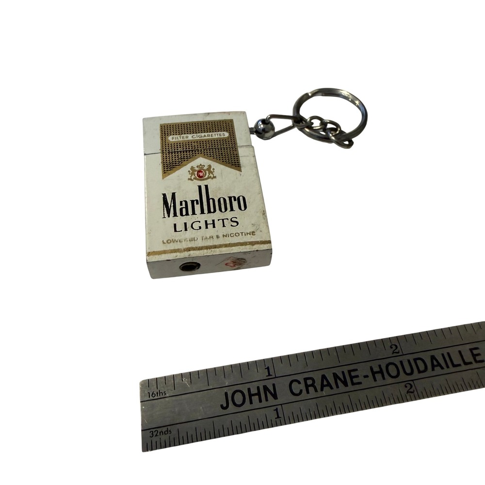 Vintage Marlboro Lights Cigarette Pack Keychain Miniature